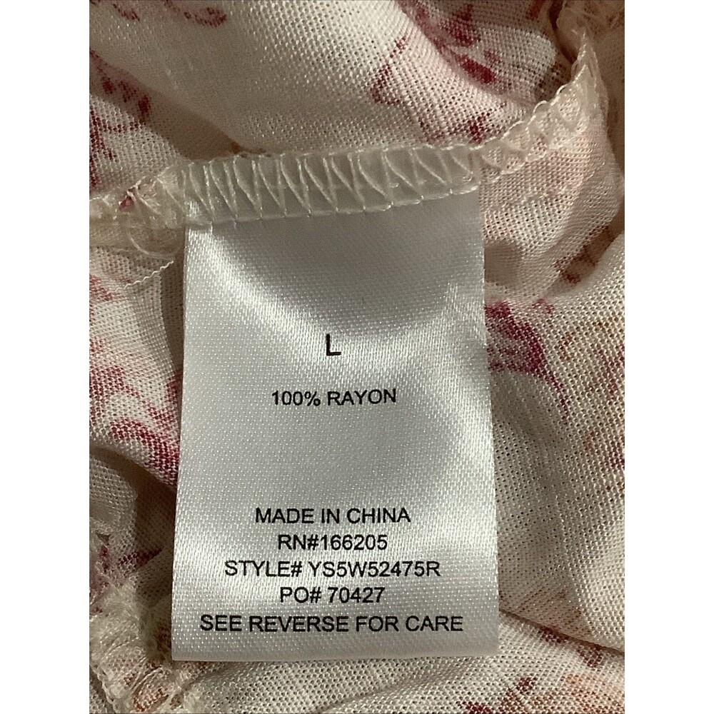 LUCKY BRAND DRESS SIZE L BOHO FLORAL COTTAGE BUTTON UP BELTED RAGLAN SLEEVE NWOT - Picture 11 of 12